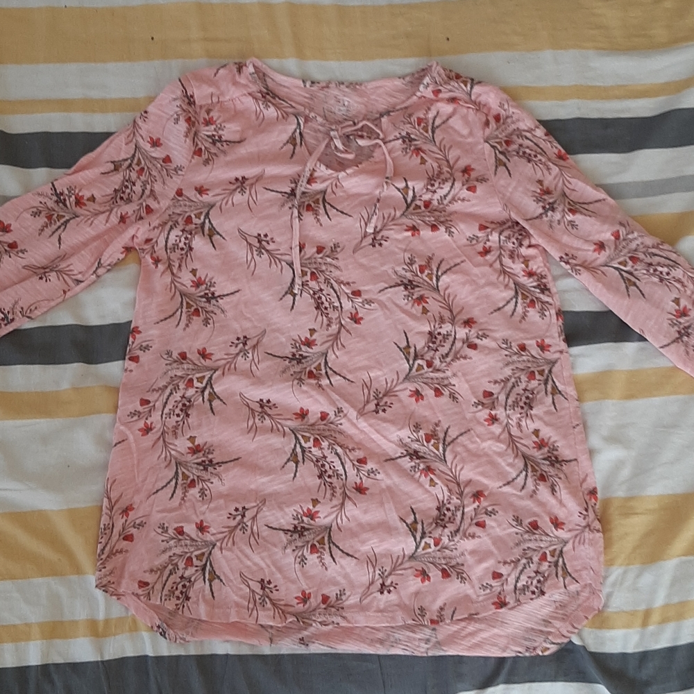 St John's Bay 3/4 Sleeve Flower Top